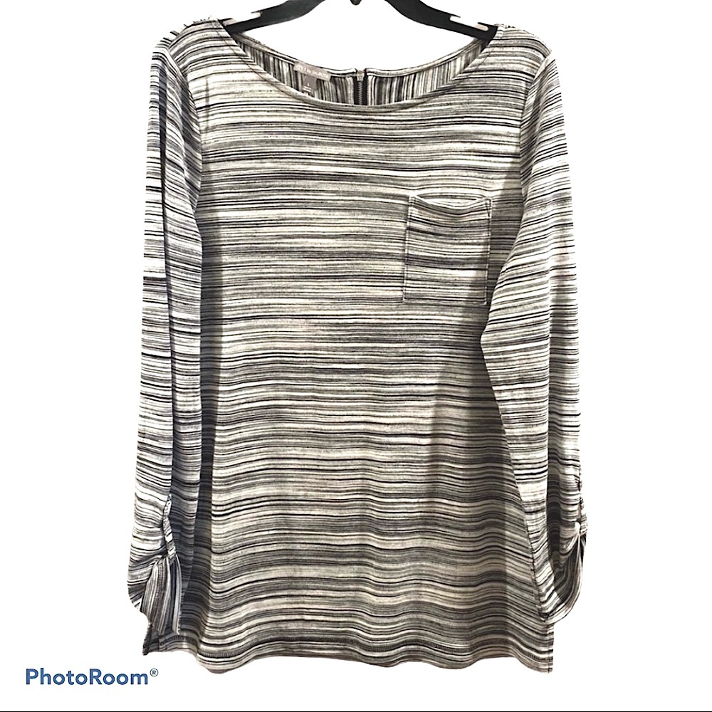 T by Talbots Burnout Stripe Top